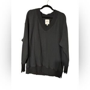 Aerie Black Oversized V-Neck Sweater Size XS